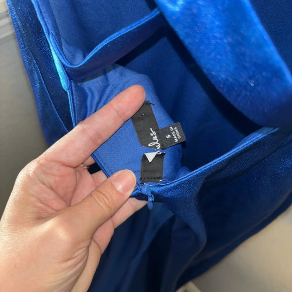 Lulu's Royal Blue Satin Maxi Dress - Picture 3 of 6